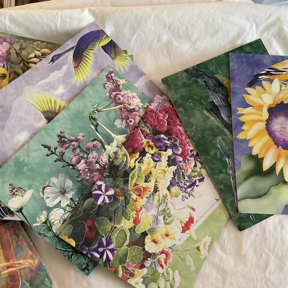 12  Blank Notecards 11 Designs Bird Beauties NO ENVELOPES  crafters,junk Journal - Picture 6 of 6
